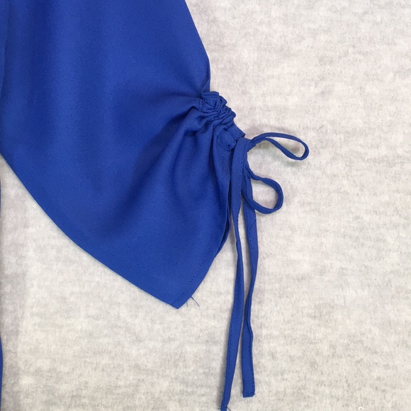 MONROE & MAIN Cool Semi-Sheer Summer Top Adjustable Sleeves with Tie & Hi Lo Hem - Picture 9 of 16